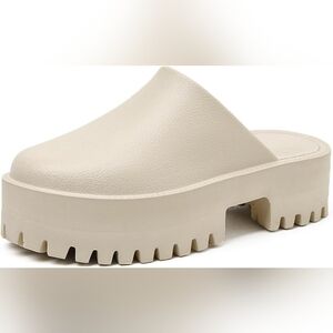 Elegant Cream Platform Clogs